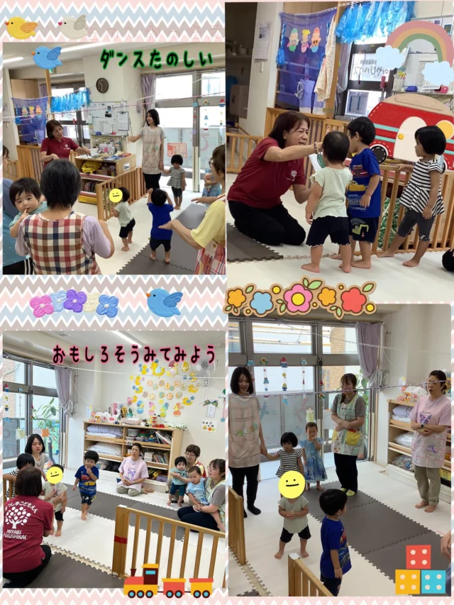 第2、第4水曜日に英語遊びが始まりました😊果物や動物の絵カードを見ながら英語に触れたり、英語の歌のダンスを楽しんで過ごしていました♪
#企業主導型　#保育園　#英語遊び
