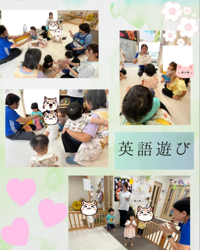 こんにちは、みやびハウスです♪
英語遊びを楽しみました。英語の先生と一緒に英語の曲に合わせてダンスを踊ったり、ペープサートを持って動かしたりと楽しんでいました♪
#英語遊び　#企業主導　#駅近